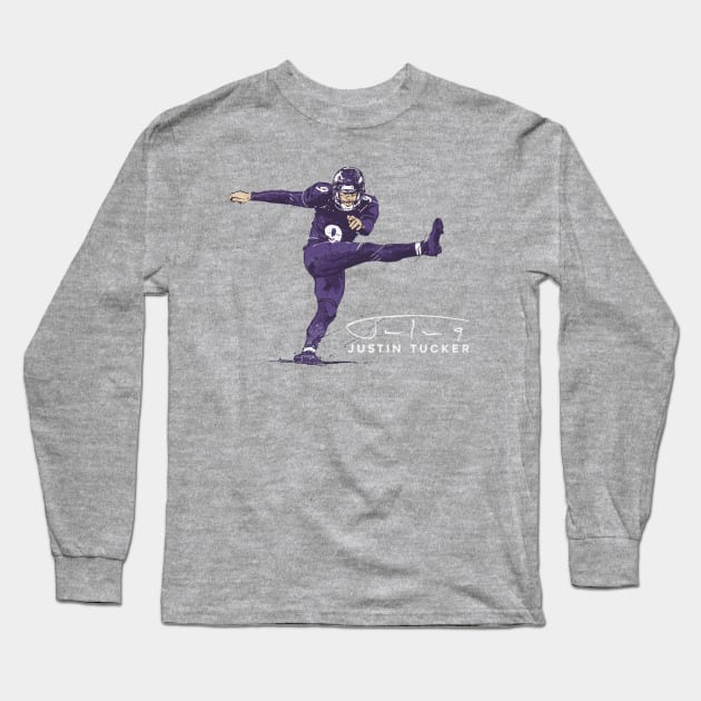 Justin Tucker Baltimore Golden Leg Long Sleeve T-Shirt by Buya_Hamkac